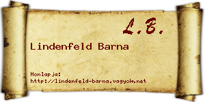 Lindenfeld Barna névjegykártya